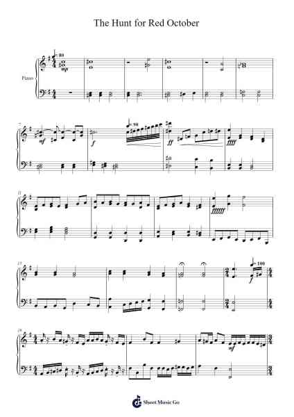 The Hunt for Red October Sheet Music by Basil Poledouris-Arr.Junegia Wato