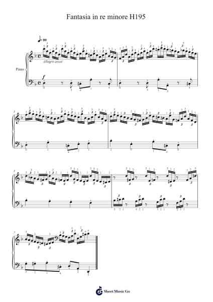 Fantasia in re minore H195 Sheet Music by Carl Philipp Emanuel Bach-Arr.Hamclaire