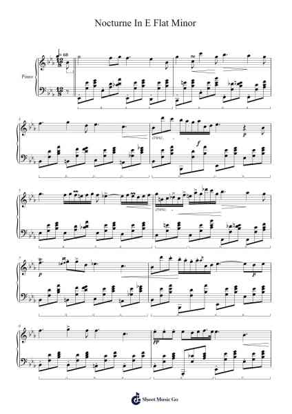 Nocturne In E Flat Minor Sheet Music by Frédéric Chopin-Arr.Saxel