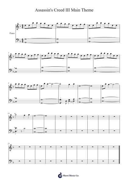 Assassin's Creed III Main Theme Sheet Music by Lorne Balfe-Arr.Hebart Timron