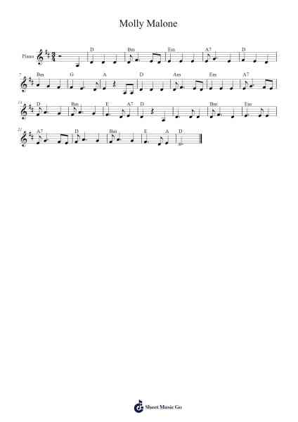 Molly Malone Sheet Music by undefined-Arr.Croftslop