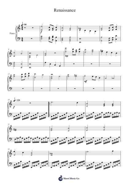 Renaissance Sheet Music by Ronald Karle-Arr.Wescan