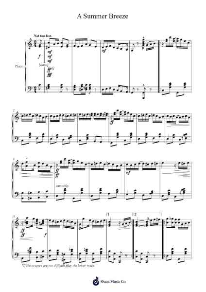A Summer Breeze Sheet Music by James Scott-Arr.Winsmew