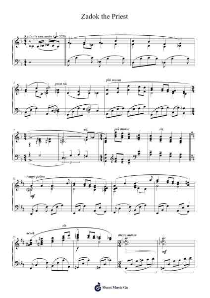 Zadok the Priest, HWV 258 Sheet Music by Irgee-Arr.Grelitt Bachdrow