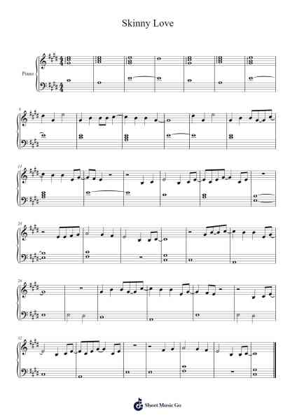Skinny Love Sheet Music by undefined-Arr.Philley Mabna