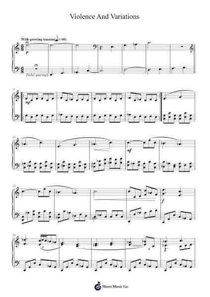 Violence And Variations Sheet Music by Bear McCreary-Arr.Upving