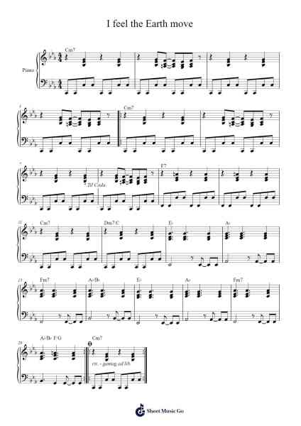 I feel the Earth move Sheet Music by undefined-Arr.Pulip