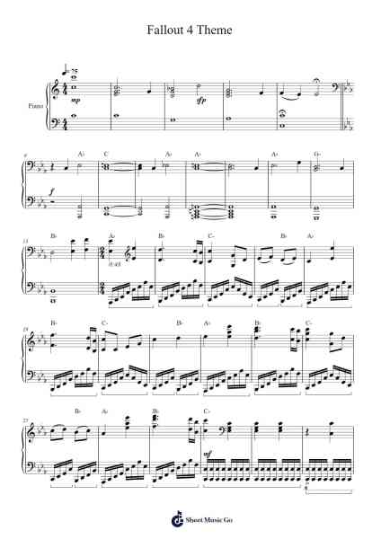 Fallout 4 Theme Sheet Music by Inon Zur-Arr.Ianlay Hullee