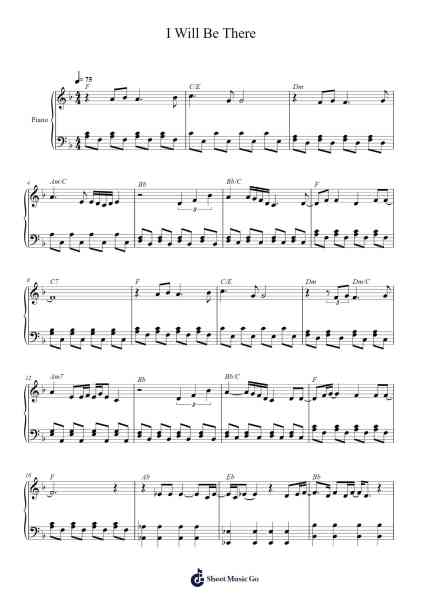 I Will Be There Sheet Music by Jackson 5-Arr.Tifliz