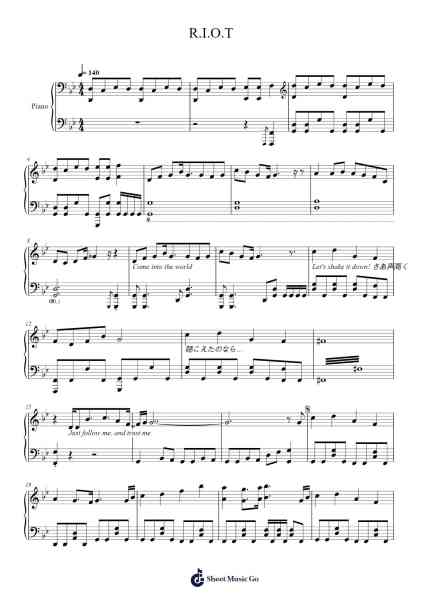 R.I.O.T Sheet Music by 上松範康-Arr.Campgins