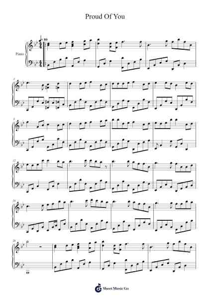 Proud Of You Sheet Music by Fiona Fung-Arr.Webbjohn Zafy