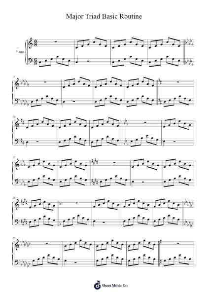 Major Triad Basic Routine (All keys) Sheet Music by Virlouis-Arr.Rodblair