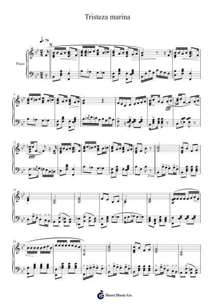 Tristeza marina Sheet Music by José Dames/Roberto Flores-Arr.Hebart Timron