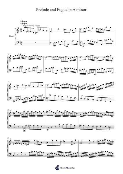 Prelude and Fugue in A minor Sheet Music by Beautle-Arr.Beautle