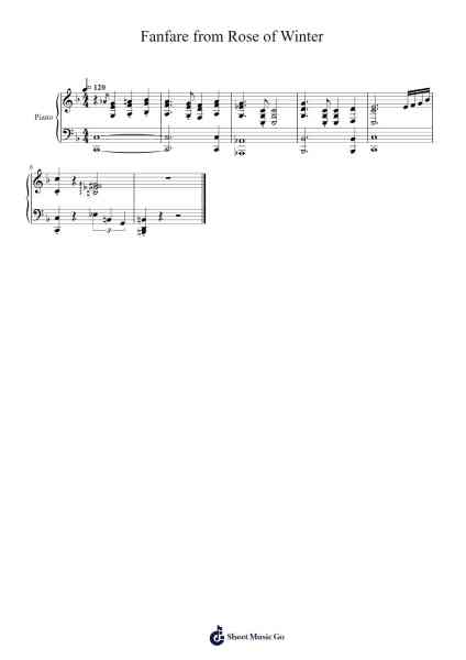 Fanfare from Rose of Winter Sheet Music by Toby Fox-Arr.Hilltim Moobright