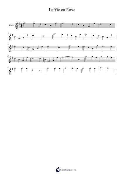 La Vie en Rose Sheet Music by Édith Piaf-Arr.Jonric