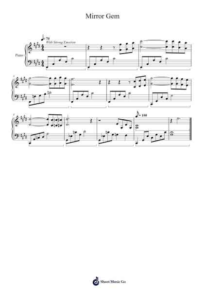 Mirror Gem Sheet Music by Aivi & Surasshu-Arr.Francesphrey Faholmes