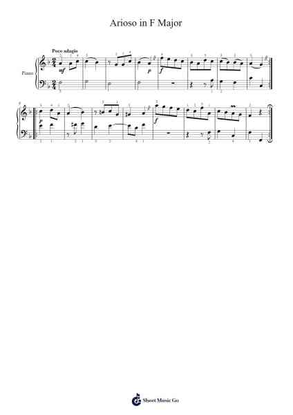Arioso in F Major Sheet Music by Daniel Gottlob Türk-Arr.Philmie
