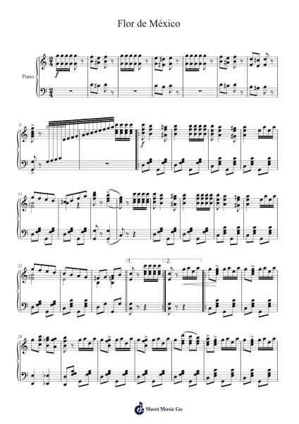 Flor de México Sheet Music by Emilio Gutiérrez-Arr.Uppold Bruckey