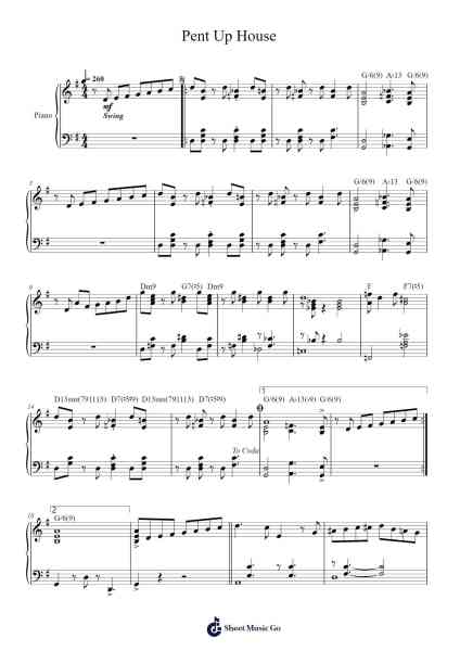 Pent Up House Sheet Music by Sunny Rollins-Arr.Thomfrank Springper
