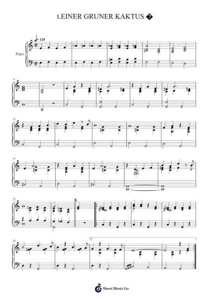 Mein kleiner Grüner Kaktus Sheet Music by Hans Herda/Bert Reisfeld/Albrecht Marcuse-Arr.Oisenwoolf