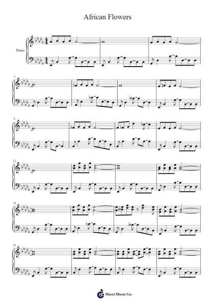 African Flowers Sheet Music by Duke Ellington-Arr.Cugue Vebriel