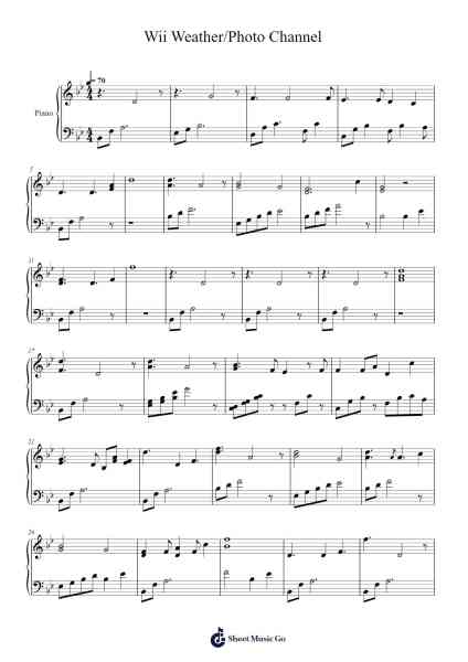 Wii Weather/Photo Channel Sheet Music by 高橋洋子-Arr.Temlouie Ramsjo