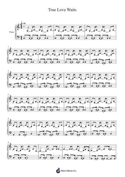 True Love Waits Sheet Music by Radiohead-Arr.Taynold Sinthodore