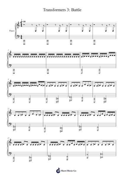 Transformers 3: Battle Sheet Music by Steve Jablonsky-Arr.Camildric