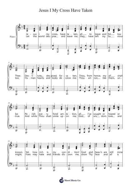 Jesus I My Cross Have Taken Sheet Music by Davebel-Arr.Ellyle Hunrhys