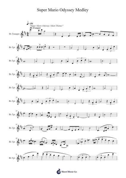 Super Mario Odyssey Medley Sheet Music by Koji Kondo-Arr.Milesbloor