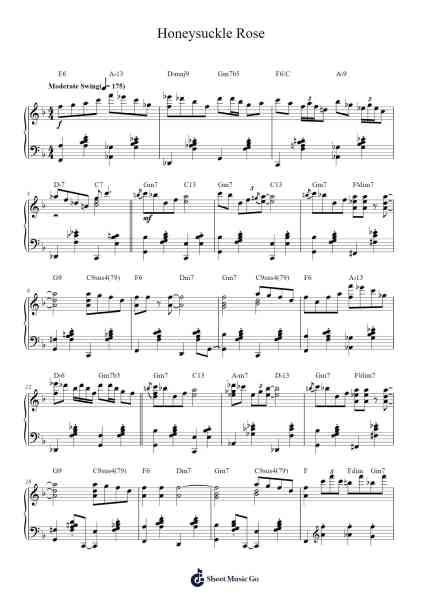 Honeysuckle Rose Notenblatt von Django Reinhardt-Arr.Curwilde Perwin