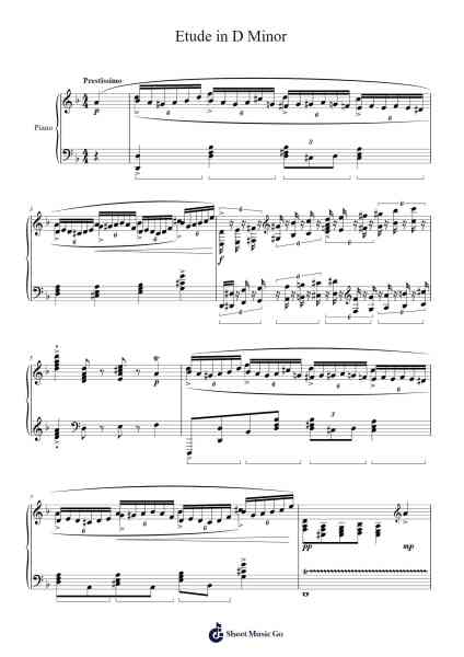 Etude in D Minor Sheet Music by Mika Schmidt Morin-Arr.Conpiers