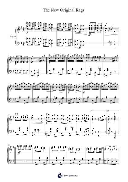 The New Original Rags Sheet Music by Scott Joplin-Arr.Manreade