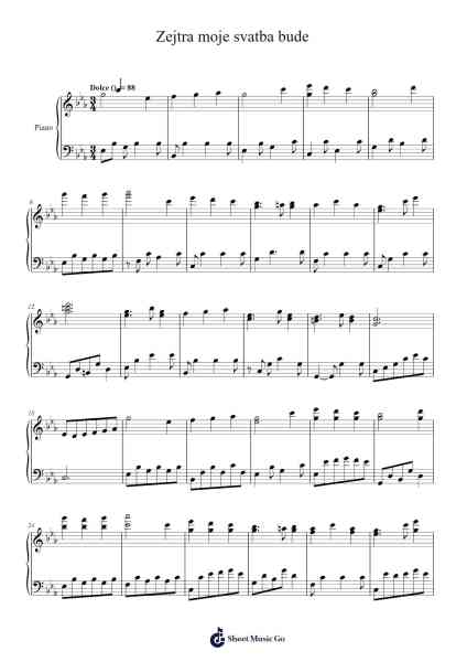 Zejtra moje svatba bude Sheet Music by undefined-Arr.Latckens