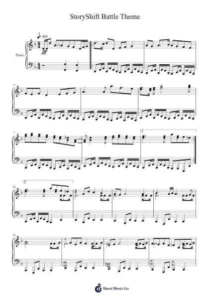 StoryShift Battle Theme Sheet Music by CharlieWolf-Arr.Pegville