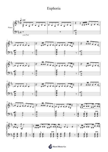 Euphoria Sheet Music by BTS-Arr.Morsedric