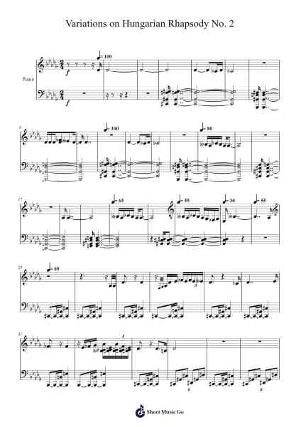 Variations on Hungarian Rhapsody No. 2 Sheet Music by Eric Rojas-Arr.Mickbess