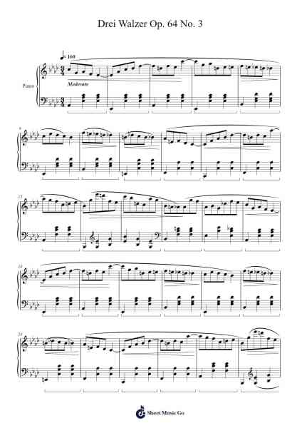 Waltz in A-flat Major, Op. 64, No. 3 Sheet Music by Friedrich Chopin-Arr.Dilliz Woolfsil