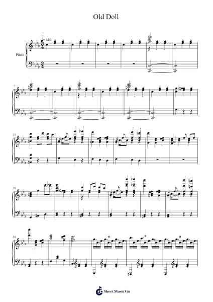Old Doll Sheet Music by Orange Hyacinth-Arr.Myrme Tourstrid