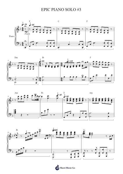 EPIC PIANO SOLO #3 Sheet Music by Janecher Duh-Arr.Reywood