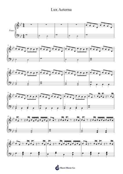 Lux Aeterna Sheet Music by Clint Mansell-Arr.Churmike