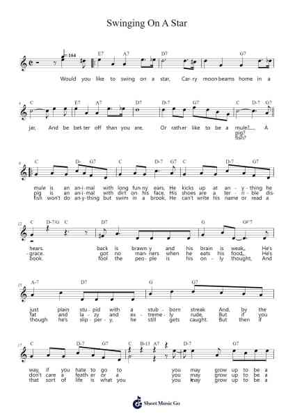 Swinging On A Star Sheet Music by Jimmy Van Husen-Arr.Jusmens