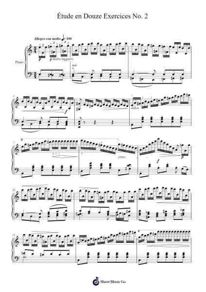 Étude en Douze Exercices No. 2 Sheet Music by Franz Liszt-Arr.Virgreg