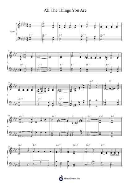 All The Things You Are Sheet Music by Jerome Kern-Arr.Cofvey Fieldmeo