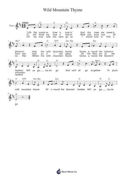 Wild Mountain Thyme Sheet Music by Francis McPeake-Arr.Priestvy