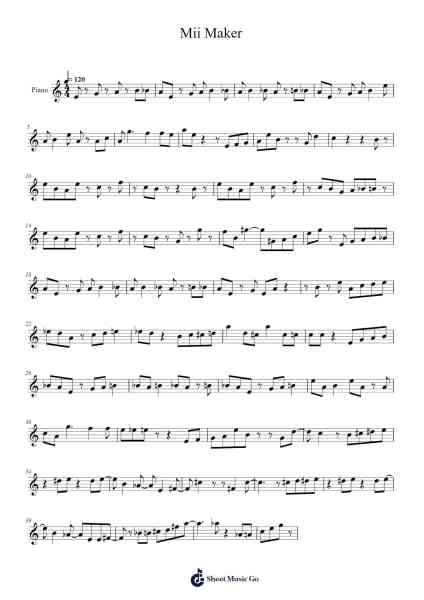 Mii Maker Sheet Music by Zishan Ahmed-Arr.Clepert