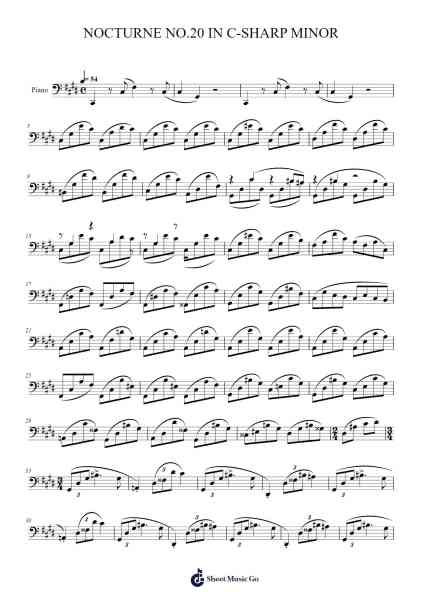 Nocturne No. 20 in C-sharp Minor Sheet Music by Frédéric Chopin-Arr.Reylome