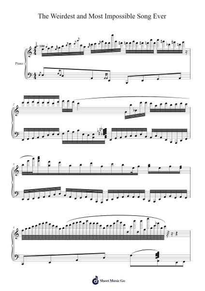 The Weirdest and Most Impossible Song Ever Sheet Music by Zach_Awesomeness-Arr.Leifclaire Frankbrooke