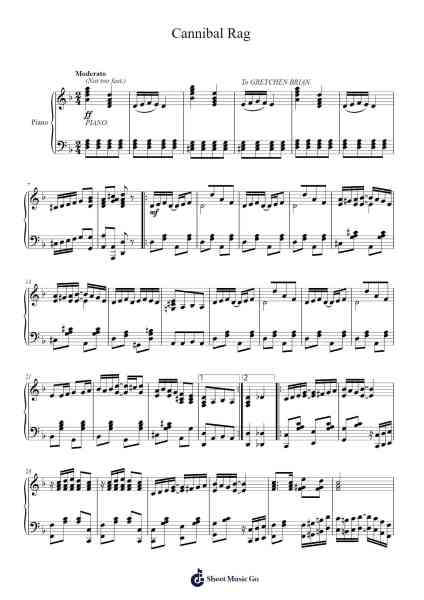 Cannibal Rag Sheet Music by Ed. Dangel-Arr.Payyule